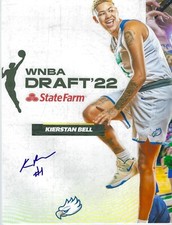 KIERSTAN BELL Signed 8.5 x 11 Photo WNBA Basketball LAS VEGAS ACES Florida Gulf