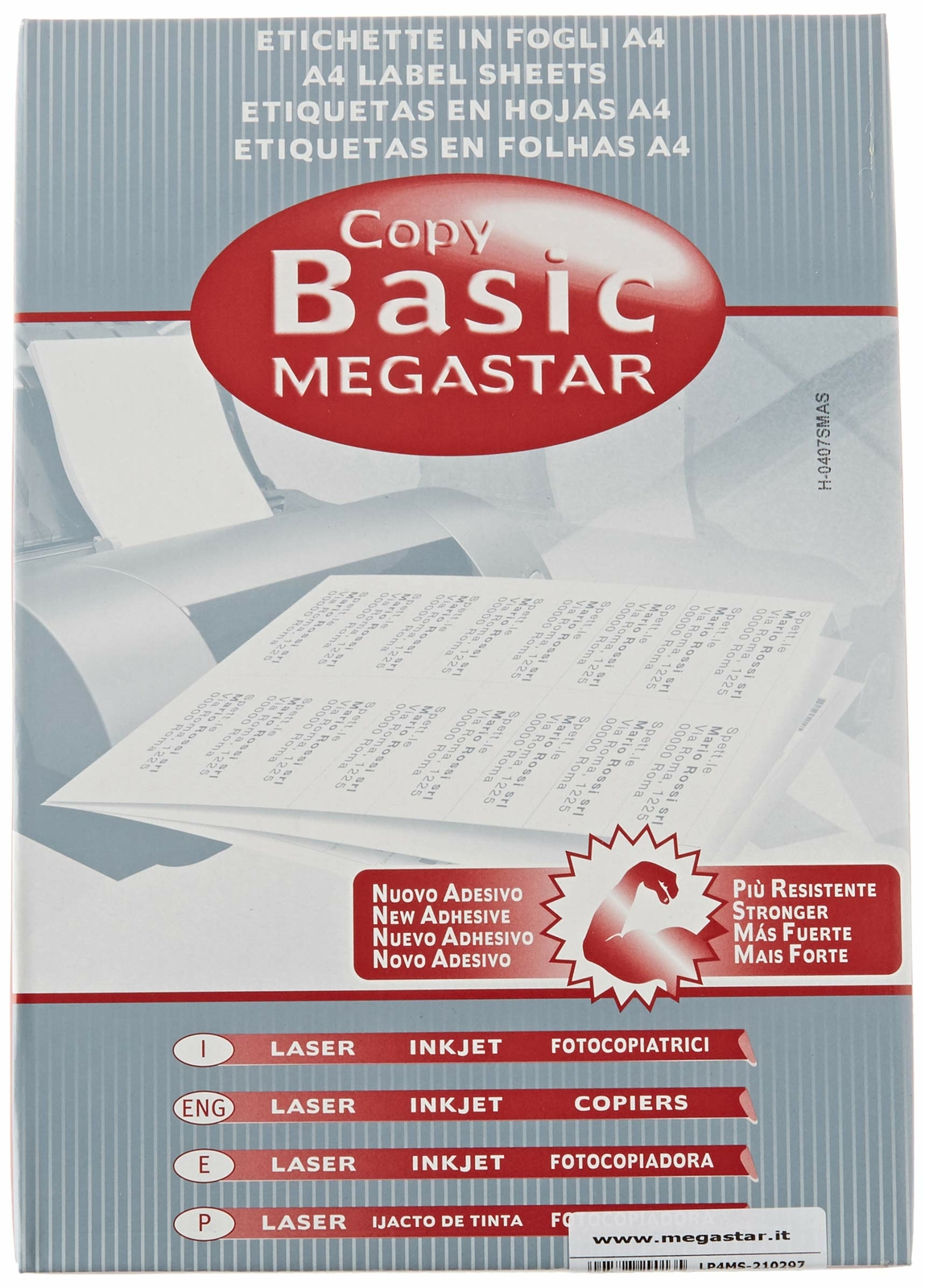 Megastar Etichette Multiuso Laser e Inkjet 100 ff, 100 ff, 1 (X6Y)