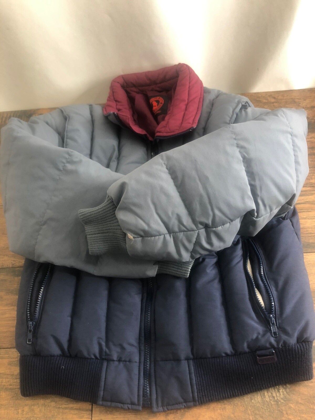 80s 70s Vintage Mountain Goat Stag Mix Down Jacket Mens L Puffer Ski Nice C12
