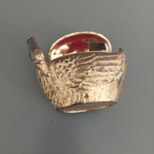 Vintage & Rare WWII Veterans Regiment Trinket Box Military Swan Gold Plated - Foto 12 di 17