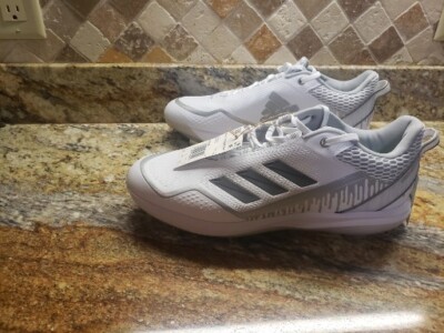 Adidas Icon 7 Baseball Shoes Cleats White Silver Metal  display picture 3
