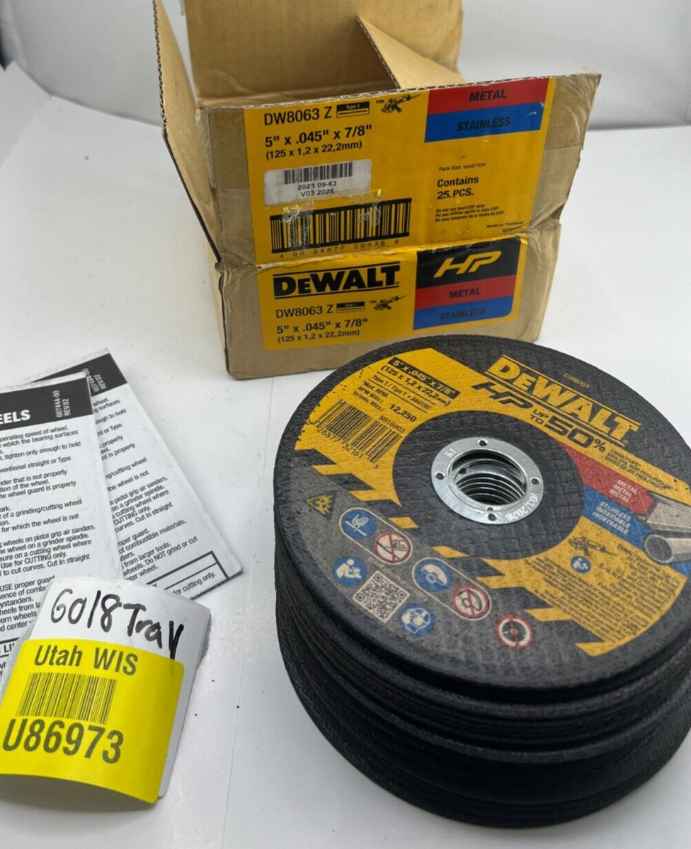 2箱 QTY 25 DEWALT HP Cutting Wheel Type 1 5