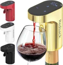 Polished Gold Automatic Wine Dispenser & Aerator. Digital & Rechargeable.