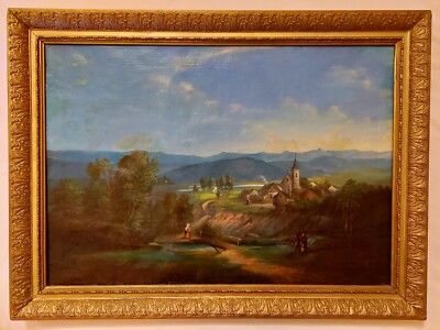 Joseph V.Leba: Öl-Gemälde Böhmen, signiert und datiert 1861, orig.Rahmung