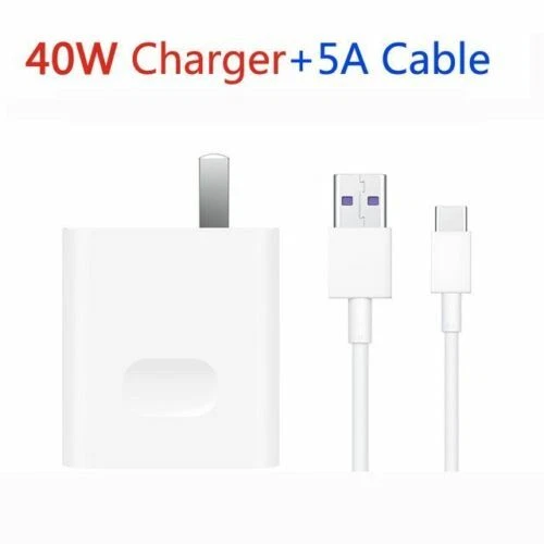 Cargador Super Charge 40W 5A con cable USB-C para Mate40 50 60 P40 P50Pro Foto 3 de 4