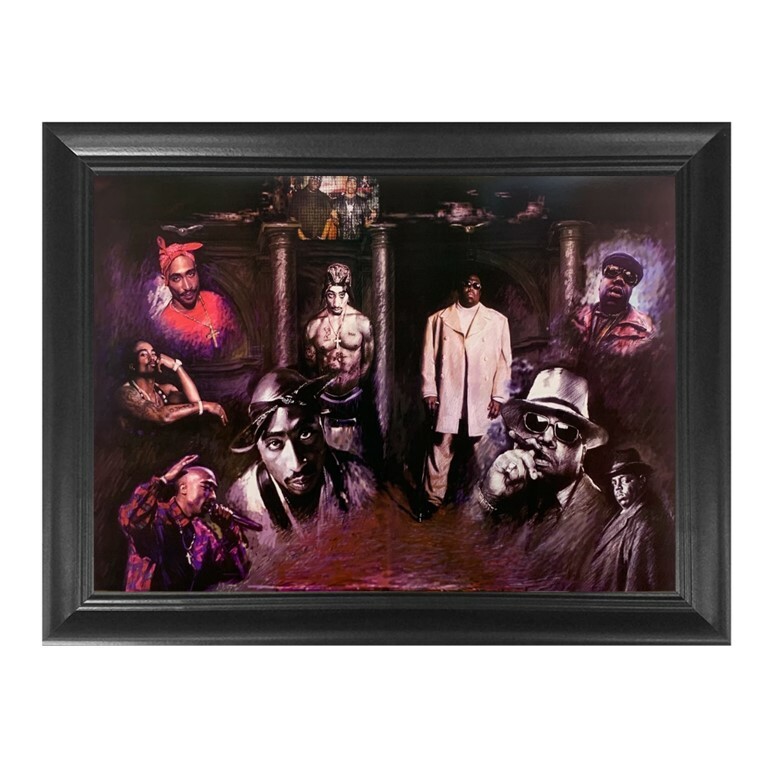 フォトフレーム 2PAC Tupac Shakur 2Pac Biggie Smalls Notorious B.I.G BIG Hip Wood Famed
