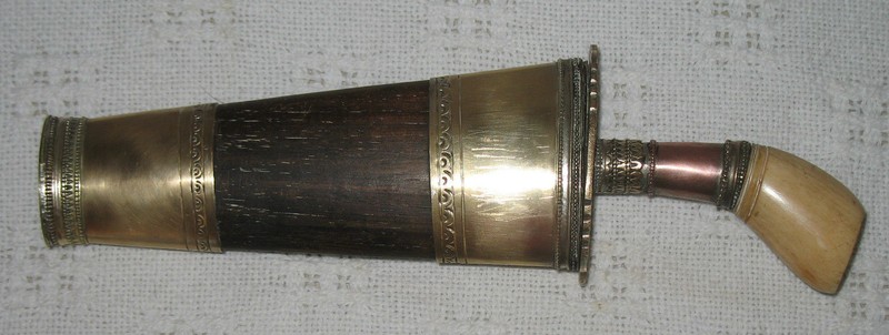 Antique Philippine Mindanao Kris Moro Islamic Dagger Knife Punal w/Scabbard