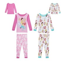 Disney Princess 4-piece Cotton PJ Pajama Set Size 5 NWT