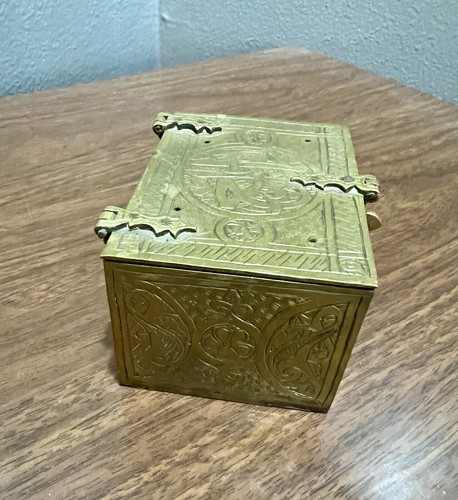 Antique Brass Persian Spice/Tea Box Casket Shell Islam Arabic Blessing Artifact - Picture 3 of 9