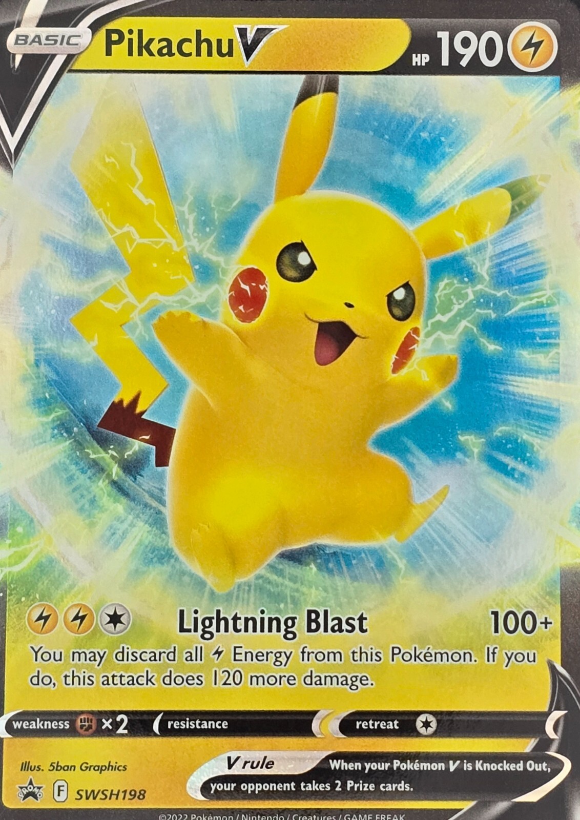 POKÉMON TCG PIKACHU V SWSH198 BLACK STAR PROMO HOLO NM