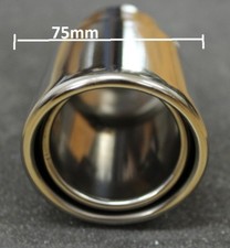 AUSPUFFBLENDE ENDROHR ABGESCHRÄGT 75mm RUND ANSCHLUSS 40MM BIS 50MM