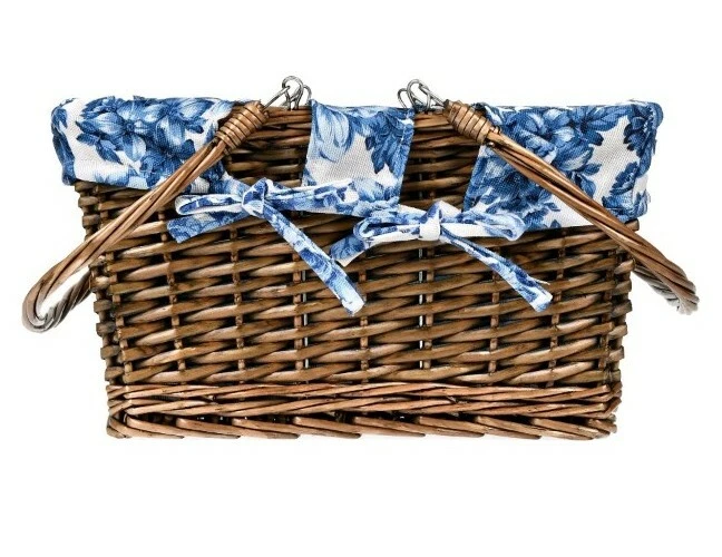 Pioneer Woman ~ Woven ~ WILLOW ~ Handled Basket ~ HERITAGE FLORAL Fabric Liner - Image 3 of 4