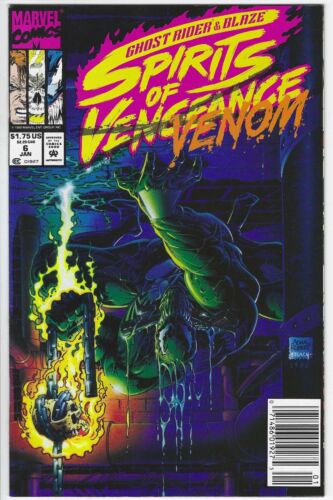 Ghost Rider & Blaze #6 Spirits of Vengeance Venom *NEWSSTAND EDITION* 1993 - Afbeelding 1 van 2