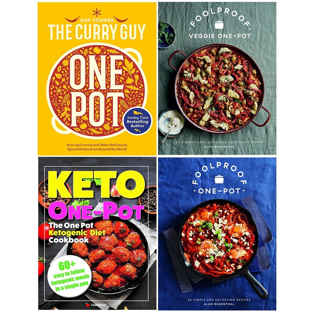 Curry Guy One Pot (HB), Ketogenic Diet, Foolproof Vegetarian (HB) 4 Books Set