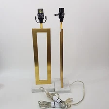 WithDefect Weston Window Large 21" Tall Lamp Marble Base Gold Pack of 2