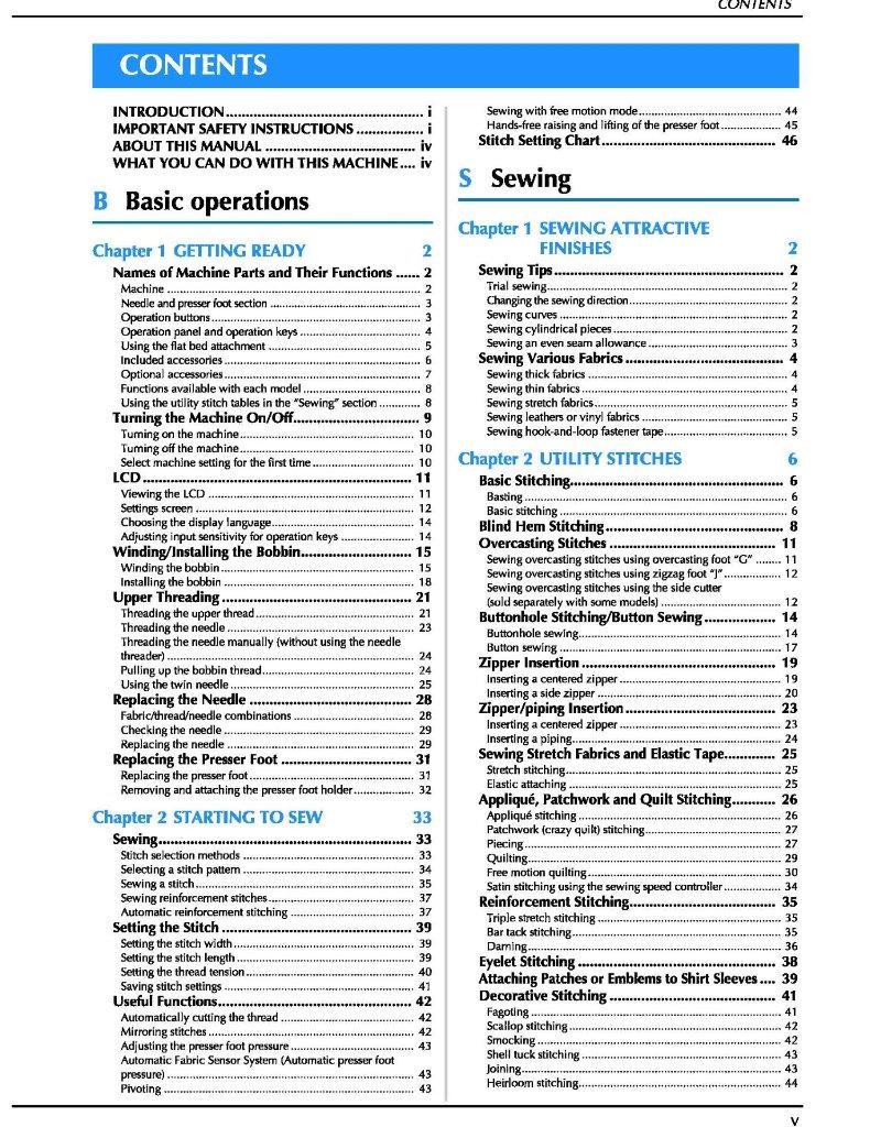 Brother Innovís BQ950 Sewing Machine Manual User Guide Instructions