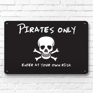 Pirates Seulement Chambre D Enfants Panneau De Porte Decor Signal Metallique Ebay