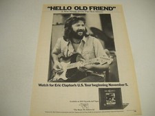ERIC CLAPTON the new single is HELLO OLD FRIEND original 1976 Promo Display Ad