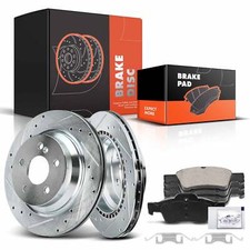 Drilled Brake Rotors & Brake Pads for Mercedes-Benz W211 E320 03-05 CLS400 Rear