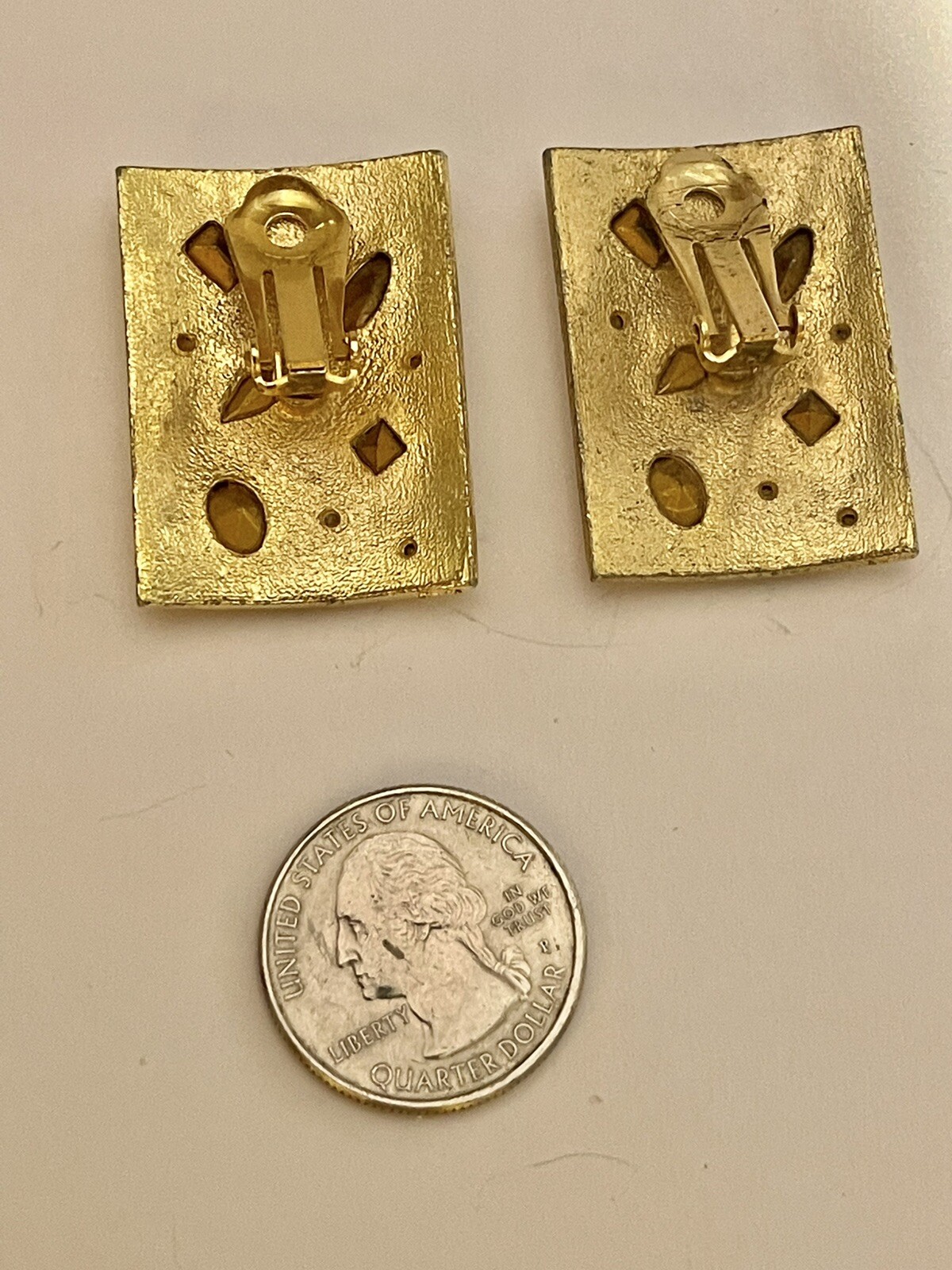 Vintage Large Rectangle Shape Bezel Set Pastel Rh… - image 2