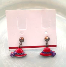 Red Hat Lady Society 1" Dangle Pierced Earrings