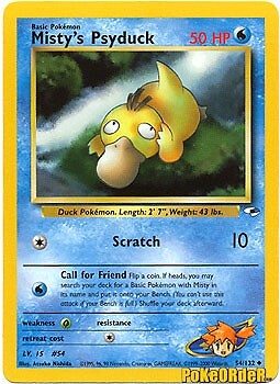 Pokemon Gym Heroes Card  54/132 Misty's Psyduck