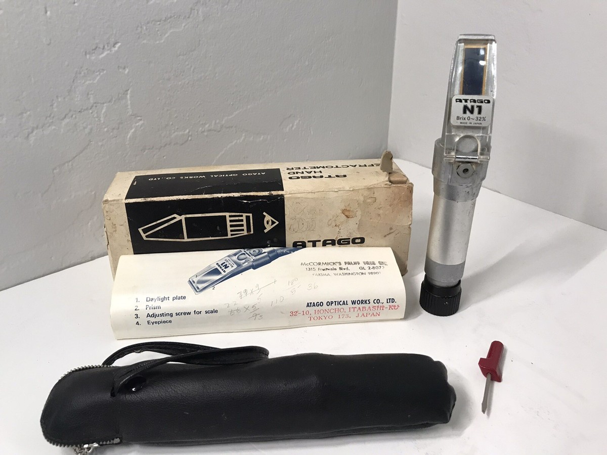 Atago N1 Hand Refractometer Brix 0-32% Made In Japan With Case