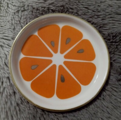 Orange Fruit Round Jewelry Plate 3.5 Inches