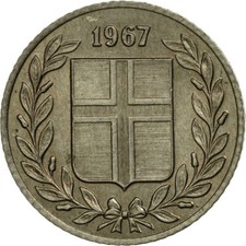 #536190 M&uuml;nze, Iceland, 25 Aurar, 1967, VZ, Copper-nickel, KM:11