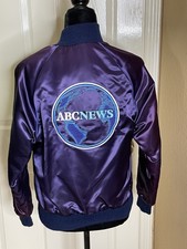 Abc News Heavy Satin Lined Full Zip Bomber Jacket, Cast/crew Small