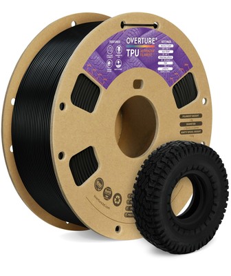 OVERTURE TPU Filament 1.75mm Flexible TPU Roll 95A Soft 3D Printer Filament 1kg