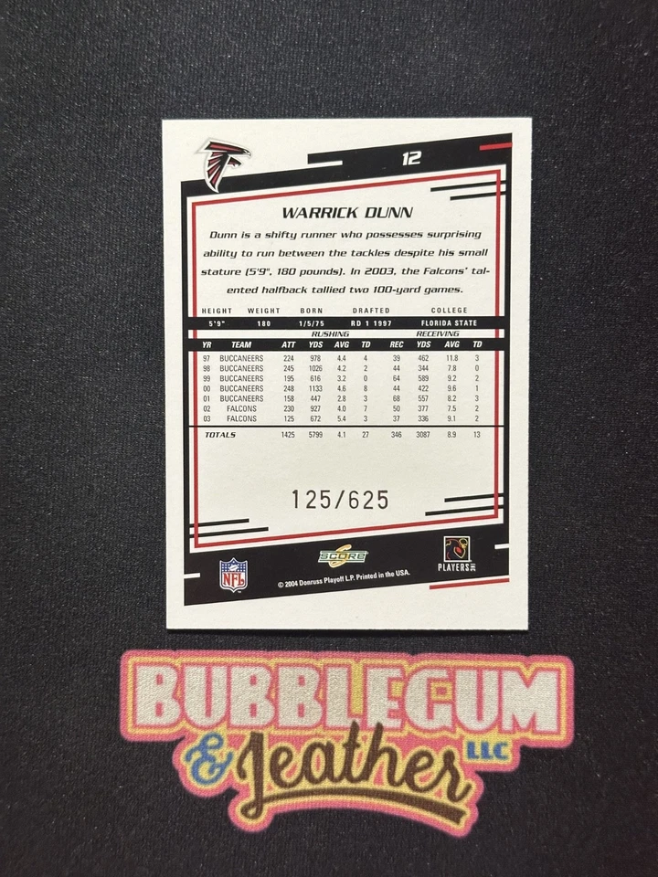 2004 Score Scorecard /625 Warrick Dunn #12 - Image 2 of 2