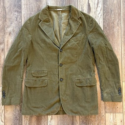 Massimo Alba Corduroy Blazer Olive Green Italy IT 48 Soft Tailored