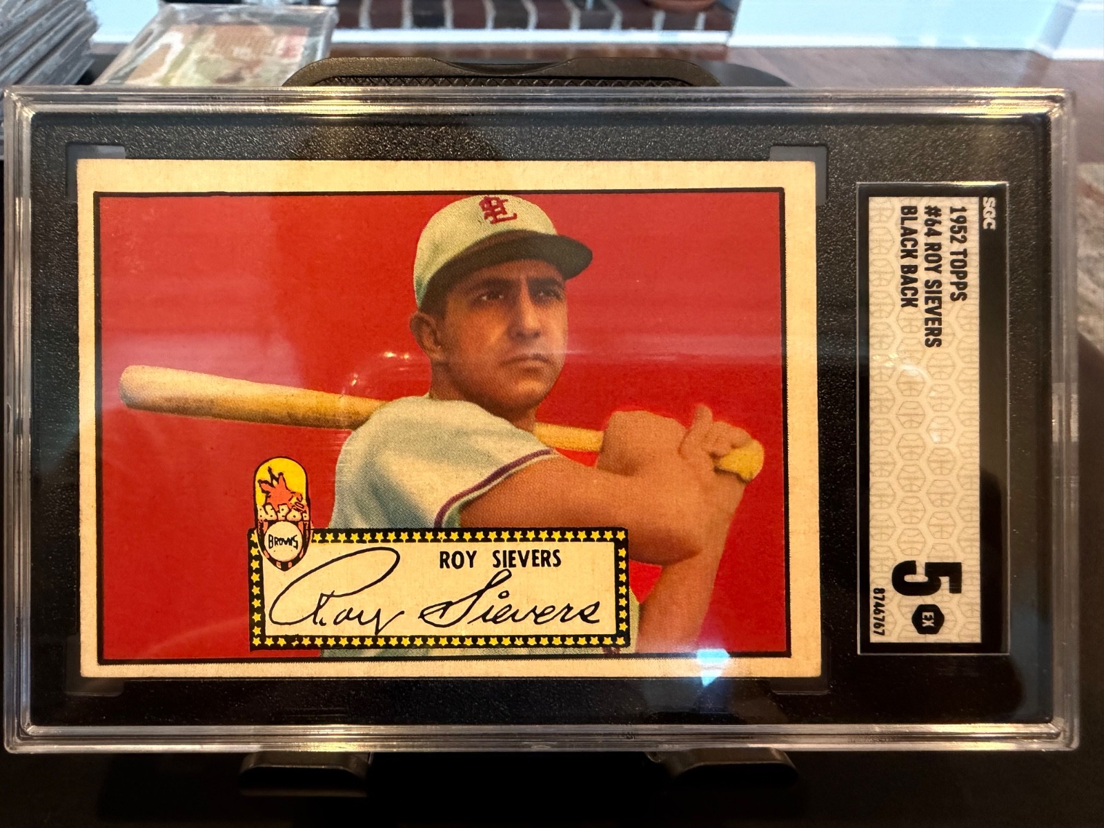 1952 Topps - Roy Sievers #64 Black Back SGC 5