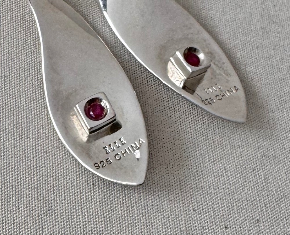 ELLE Sterling Silver with Ruby Dangling Contempor… - image 4