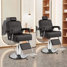 NNECW 360° Swivel Salon Chair with Adjustable Headrest