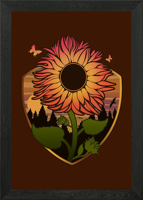 Schöne Sonnenblume gerahmtes Wandbild Poster Leinwanddruck Bild