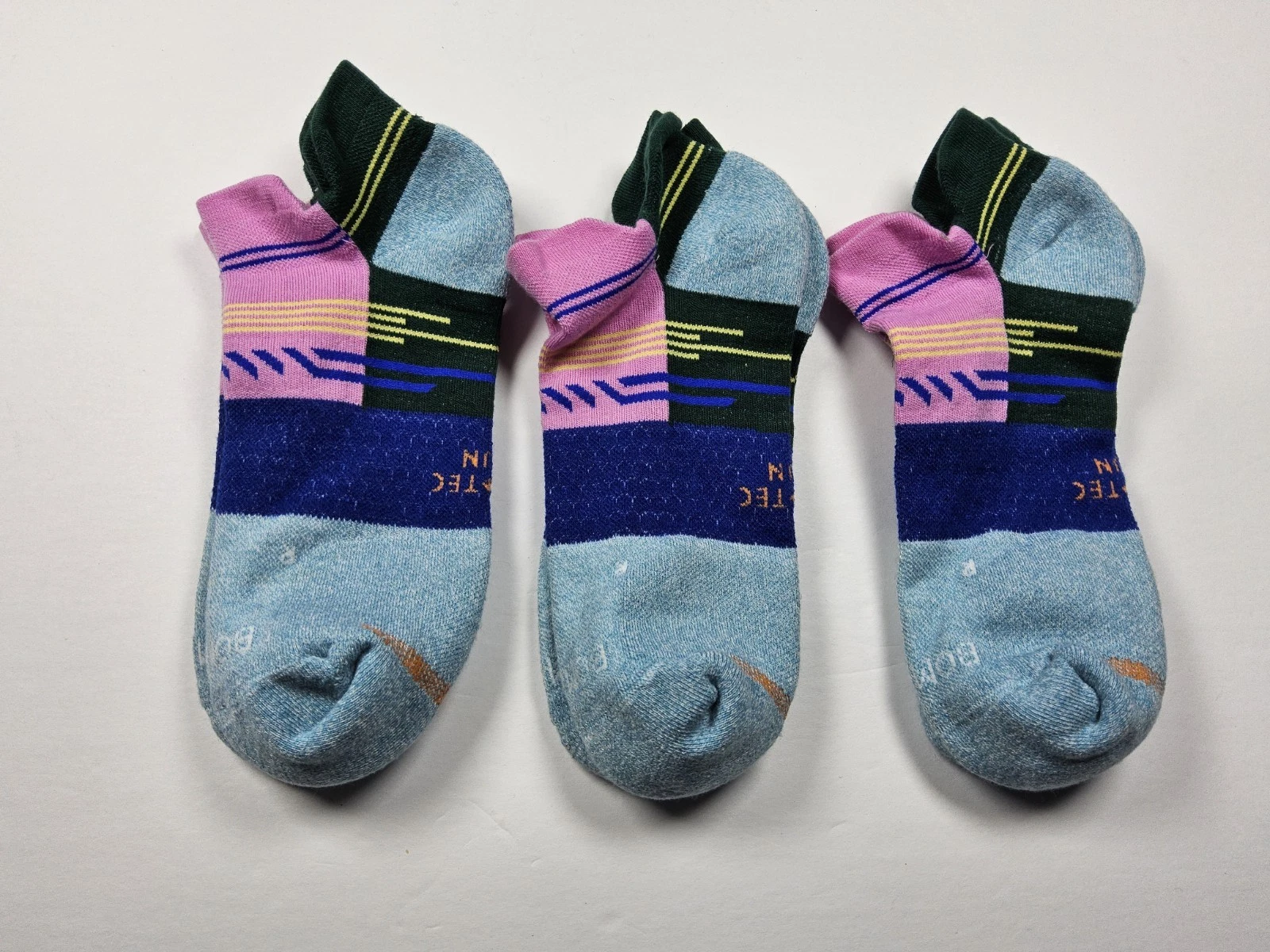 Bombas Hex-Tec Athletic Ankle Socks Lot Of 3 Pairs Size L
