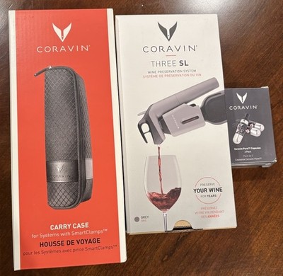Coravin Timeless Three SL (Grey) Wine Preservation System w/Argon Capsule-SEALED