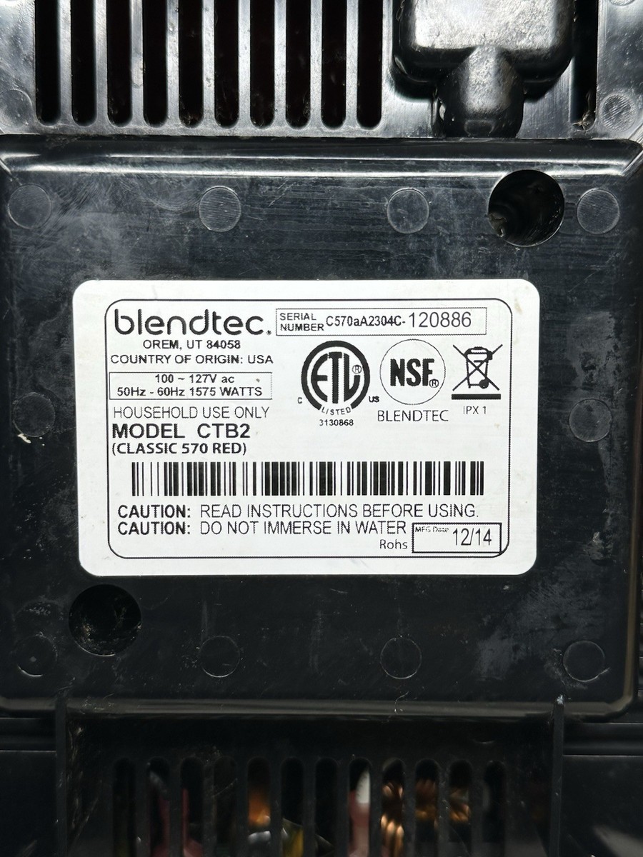 blendtec classic 570 blender Red Preowned Tested Working CTB2 | eBay