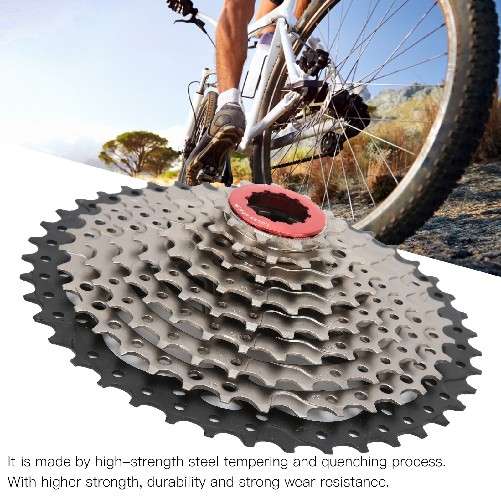 :9 Speed Cassette 11‑42T Freewheel Cassette Cassette Sprocket W/ 2 Sprocket