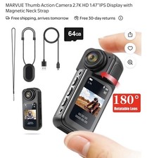 Mini WiFi Magnetic Thumb Action Camera 2.7K Wearable Sports Body Video Recorder
