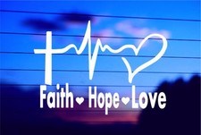 Faith Love Hope Vinyl Car Laptop Decal Sticker
