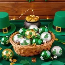 12 Pcs St. Patrick's Day Hanging Ornament for Tree Green Shamrocks