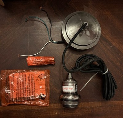 Open Box Arhaus Henri Minimalist Pendant Light Fixture- Antique Nickel Swag Kit