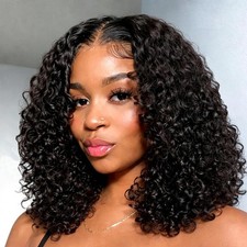 Curly Bob Wig Human Hair 13x4 HD Lace Front Wigs Human Hair for Women180 Densit