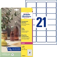Avery Zweckform Crystal Clear Etiketten, 63,5 X 38,1 Mm 1 Bis 20X Spare Bis 20%