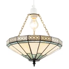 1920s Vintage Tiffany Pendant Light Shade with Emerald Green Glass by Happy H...
