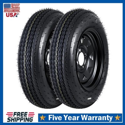 2pcs Trailer Tire Rims 4.80-12 480-12 4.80x12 Tire 4 Lug Wheels Load Range C 6PR