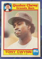 1986 Topps Quaker Chewy Granola Bars #7 Tony Gwynn - San Diego Padres HOF LEGEND
